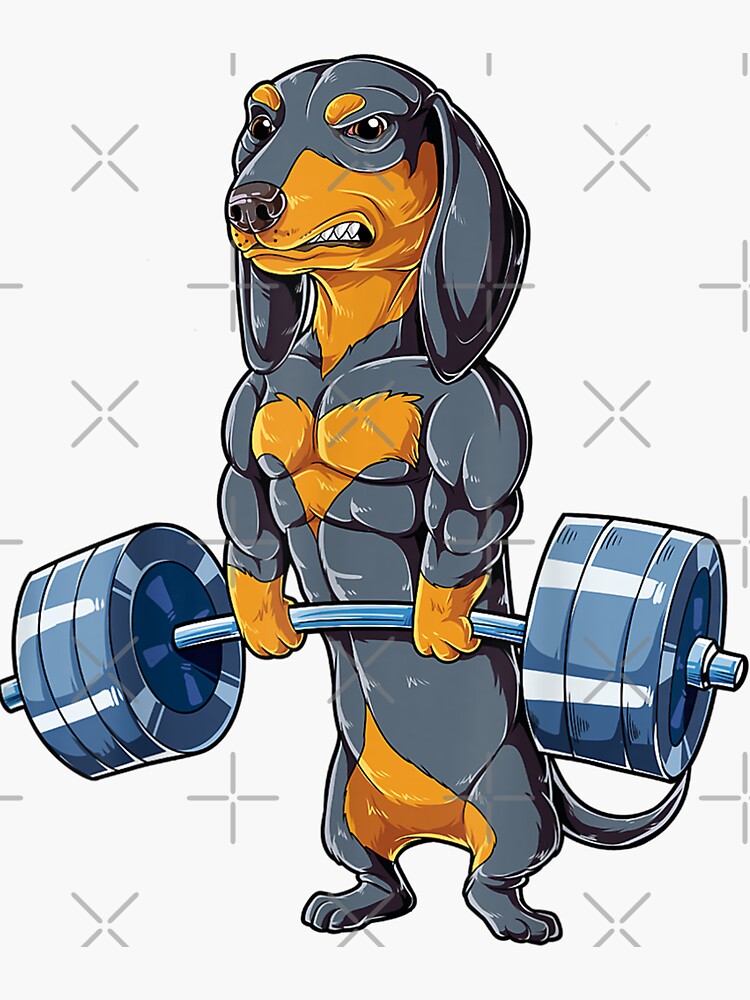 Funny Deadlifting Dachshund Bodybuilding and Gym Lover Sausage Dog Mom Gift by KostaGe