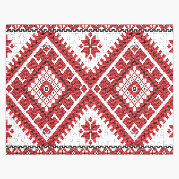 Ukraine Pattern - Ukrainian embroidery: вишивка, vyshyvka, #Ukraine #Pattern #Ukrainian #embroidery #вишивка #vyshyvka UkrainePattern #UkrainianEmbroidery #Украина Jigsaw Puzzle