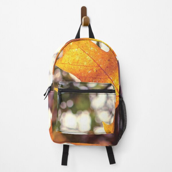 Item preview, Sunlit orange maple leaf against nature background designed and sold by lena-maximova.