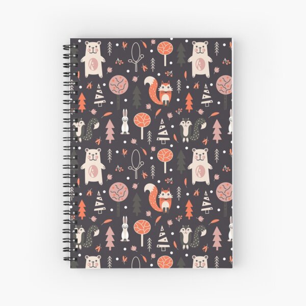 Bear and Fox in the Forest Spiral Notebook