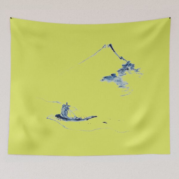 Item preview, Japanese Mountains remix in lime green designed and sold by SFTStudio.