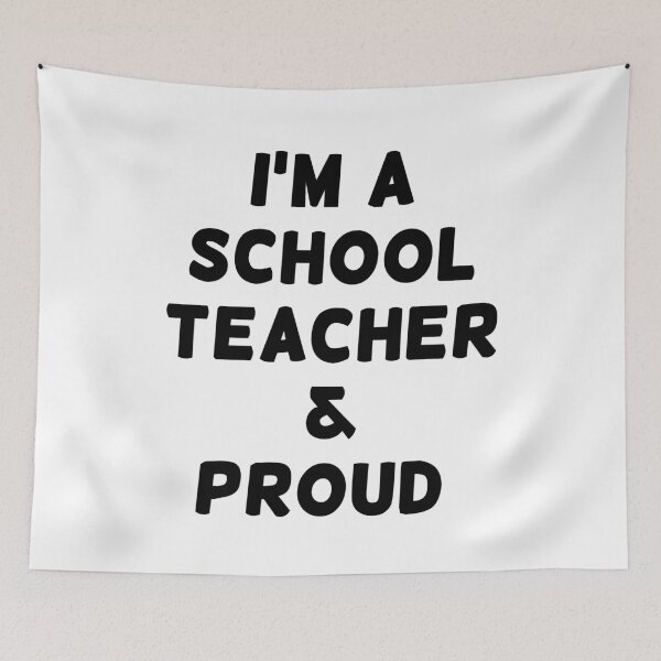 Item preview, I'M A SCHOOL TEACHER & PROUD - Black Writing designed and sold by akaiawa.
