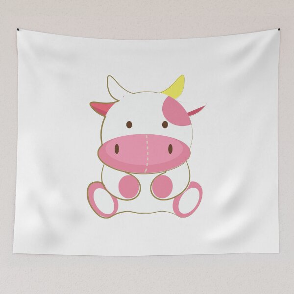 Item preview, Vacas Kawai - Adorable vaca bebé rosa designed and sold by Pandoras-Boxx.