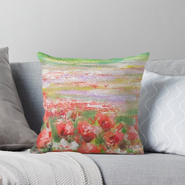 Poppy Field Throw Pillow