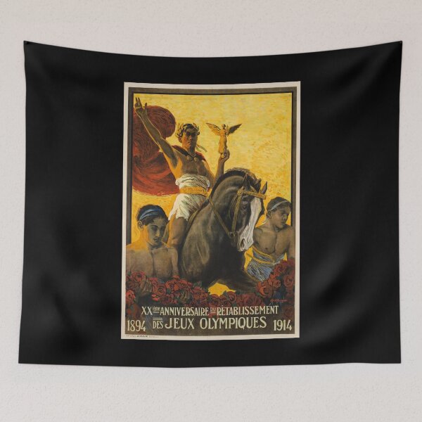 Item preview, retro xxieme anniversaire du retablissement des jeux olympiques vintage reclame designed and sold by CorasPosters.