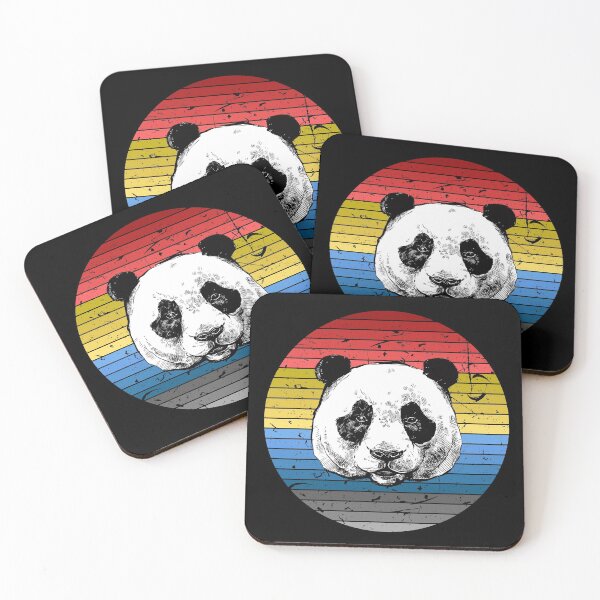 Item preview, Panda Bear Vintage Retro Sunset 60s 70s style Gift designed and sold by Crazy Trendy Designs.