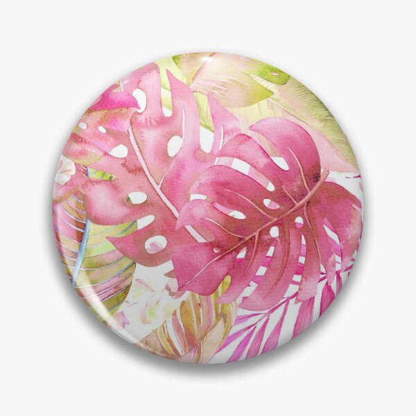 Item preview, Hawaiian Jungle Tropical Foliage, Raspberry pink Lemongrass Green designed and sold by PixDezines.