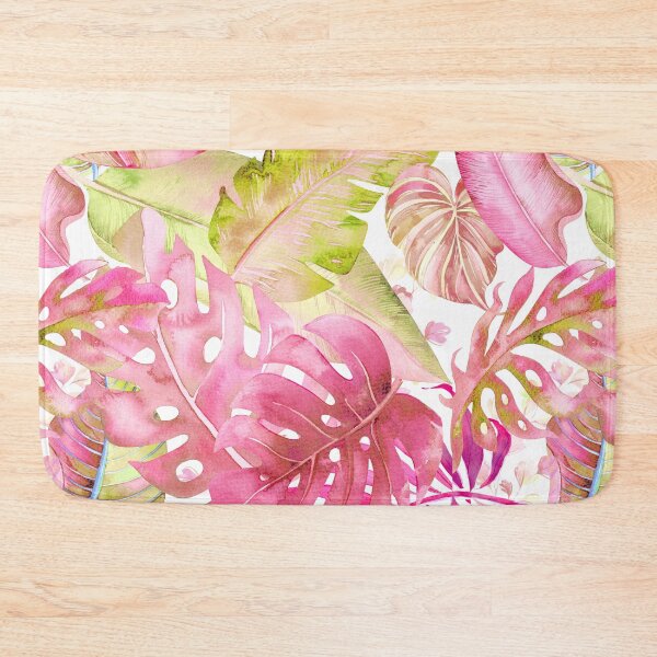 Item preview, Hawaiian Jungle Tropical Foliage, Raspberry pink Lemongrass Green designed and sold by PixDezines.