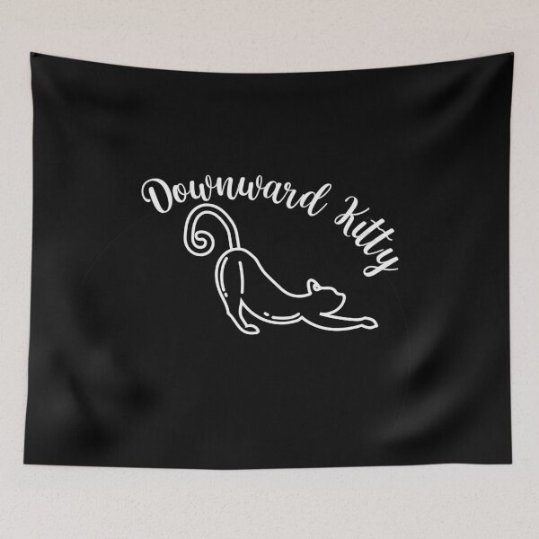 Item preview, White Downward Kitty | Cat Yoga designed and sold by SerendipityNow.