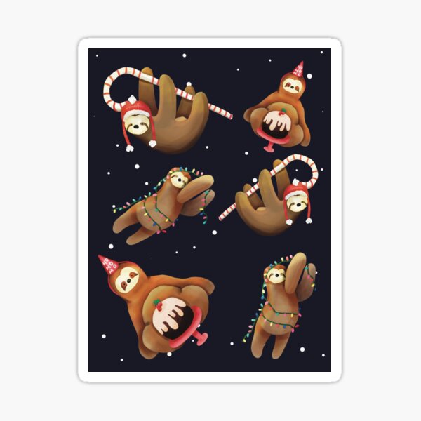 Sloth Xmas Party Time Sticker