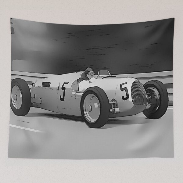 Item preview, Auto Union Silver Arrow No.5 Poster – Classic 1930s Grand Prix Art designed and sold by Road To Track.