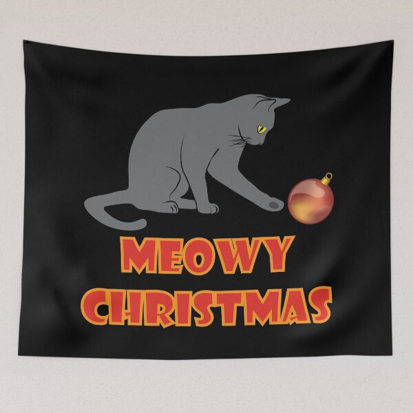 Item preview, Meowy Christmas Playful Cat designed and sold by TheInkElephant.