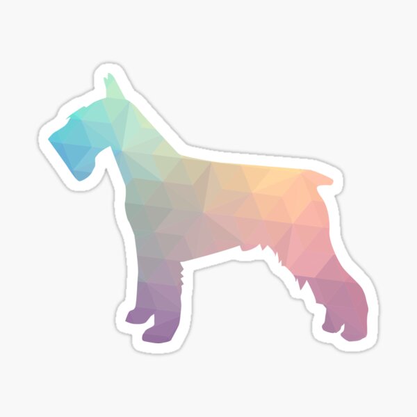 Schnauzer - Colorful Geometric Pattern Silhouette - pastel Sticker