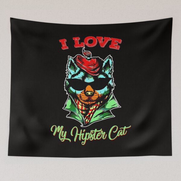 Item preview, I Love my Hipster Cat - I love my Hipster Cat designed and sold by navarraspain.
