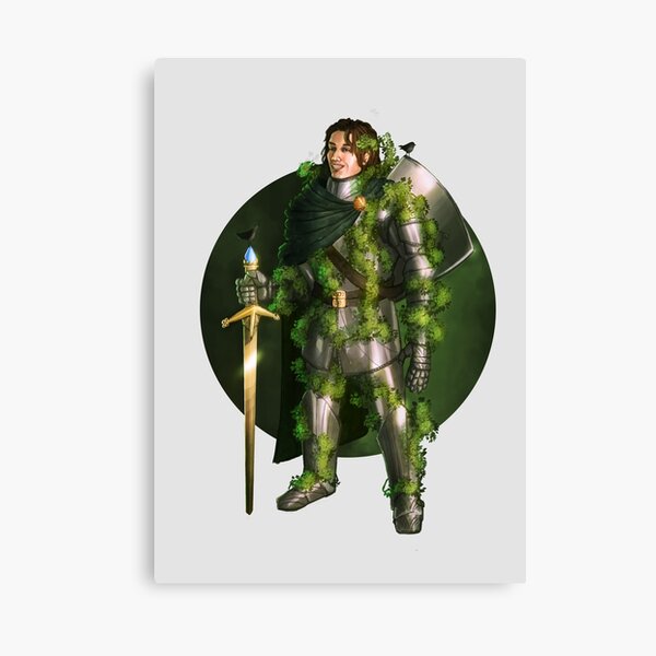 Green Knight Fantasy Print Canvas Print