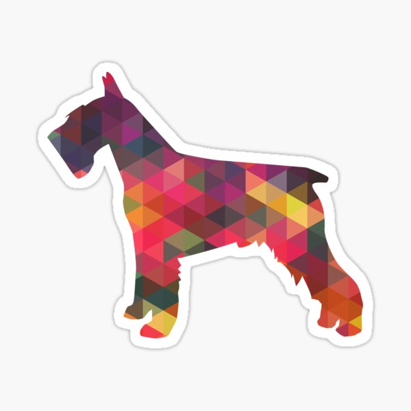 Schnauzer - Colorful Geometric Pattern Silhouette - Multi Sticker