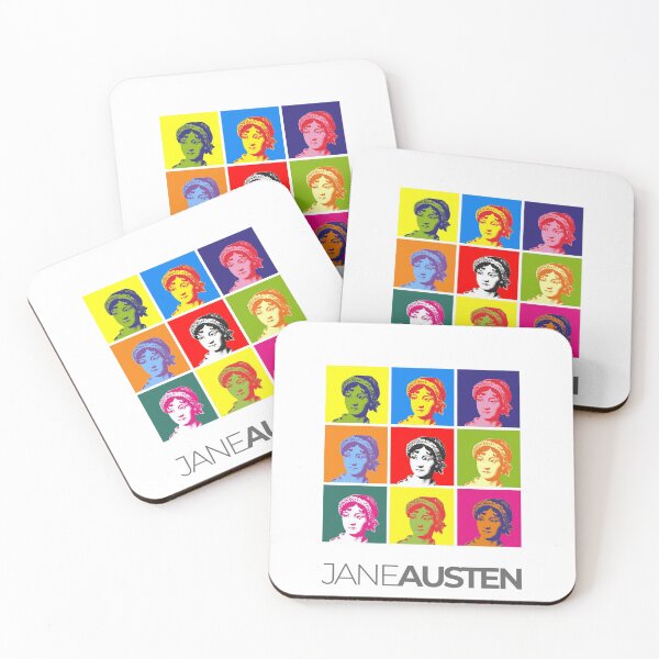 Item preview, Jane Austen pop-art portrait poster designed and sold by CMYKStudio.