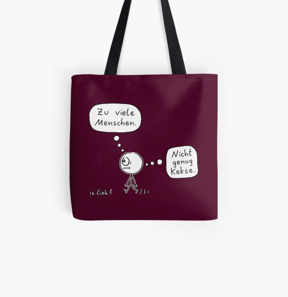 Genau falsch islieb Cartoon Allover-Print Tote Bag