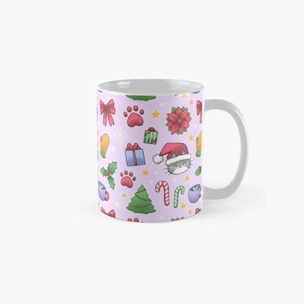 Xmas Kitty / Happy Holidays / Pink Classic Mug