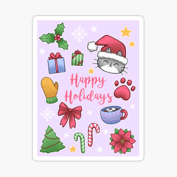Item preview, Xmas Kitty / Joyeuses Fêtes / Rose designed and sold by kattvalk.