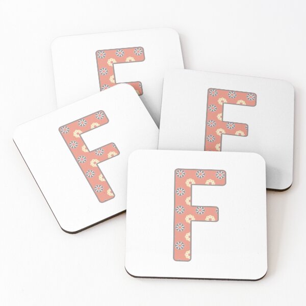 Item preview, MONOGRAM LETTER F PINK FLORAL TYPOGRAPHY DESIGN designed and sold by RhubarbMyrtle.