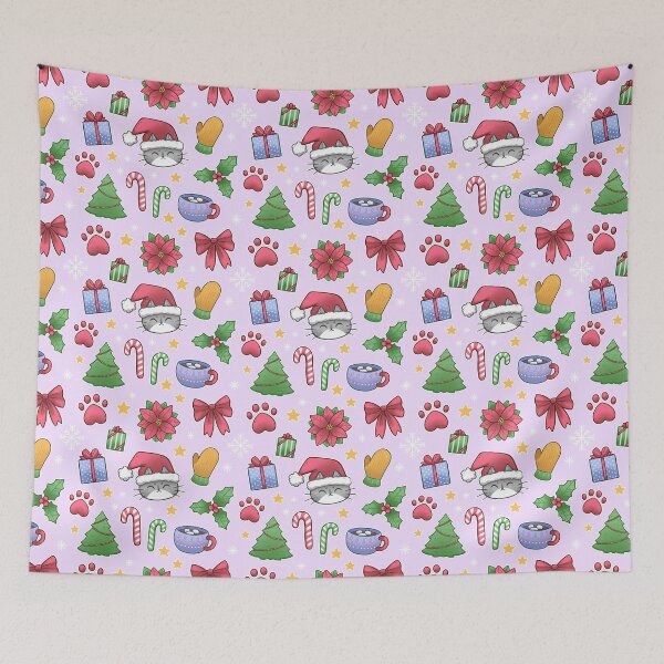Item preview, Xmas Kitty / Happy Holidays / Pink designed and sold by kattvalk.
