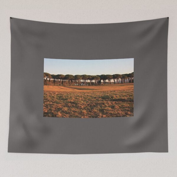 Item preview, beautiful orange sunset landscape in the Tuscan countryside in red light designed and sold by alessiapenny.
