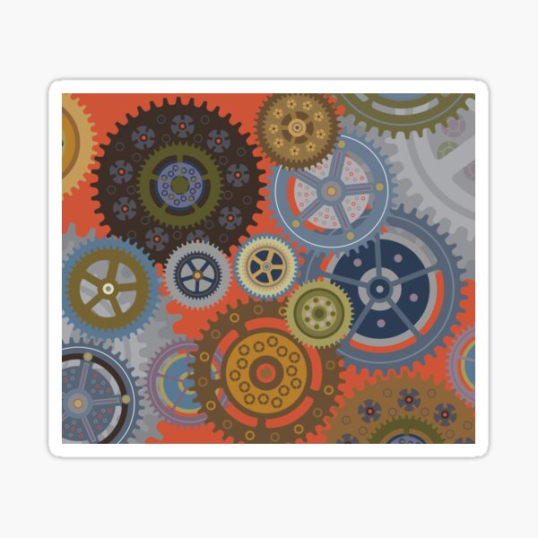 Steampunk Clockworks and Gears Sticker