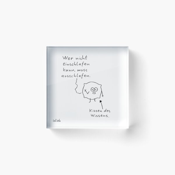 Kissen islieb Comic Acrylblock