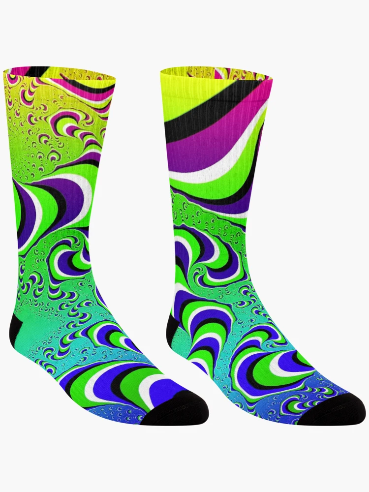 Thumbnail 3 of 5, Socks, Optical Illusion - Colour Waves [Roufxis-Rb] designed and sold by RoufXis.