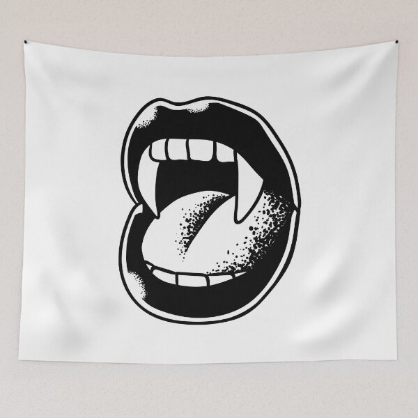 Item preview, Black Vampire Lips with Fangs designed and sold by aMortalArtist.