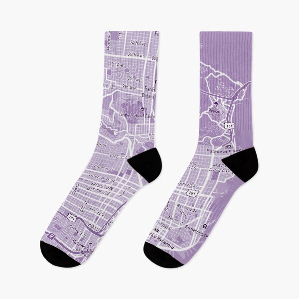 Item preview, San Francisco, CA, USA Map - Purple designed and sold by NorthStreetArt.