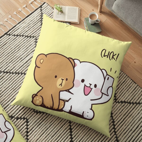 Lait et moka mignon Coussin de sol