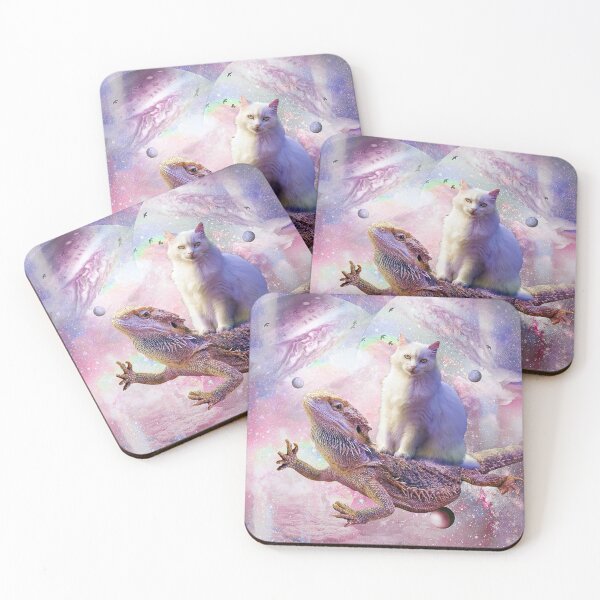 Item preview, Space Cat Riding Bearded Dragon Lizard designed and sold by SkylerJHill.