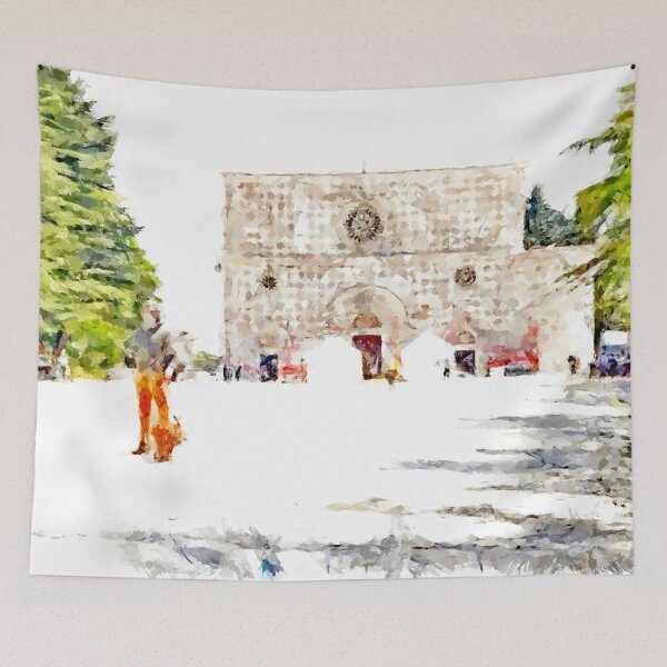 Item preview, L'Aquila: church and man with dog designed and sold by Giuseppe Cocco.