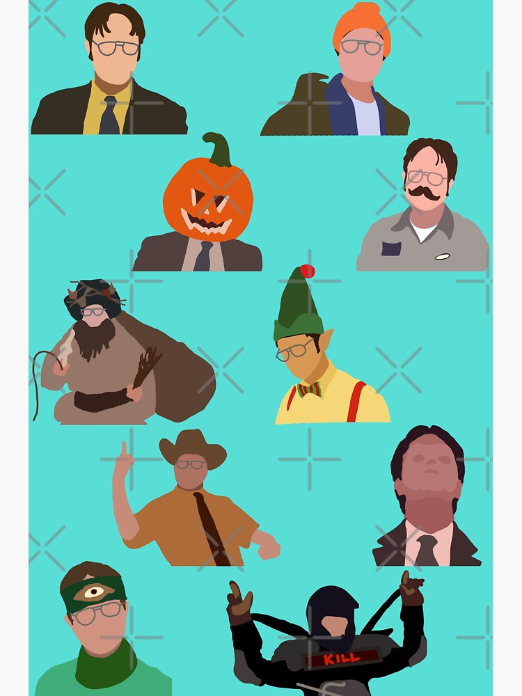 Dwight Schrute From The Office Collection Sticker For Sale By Bookgirlc Redbubble