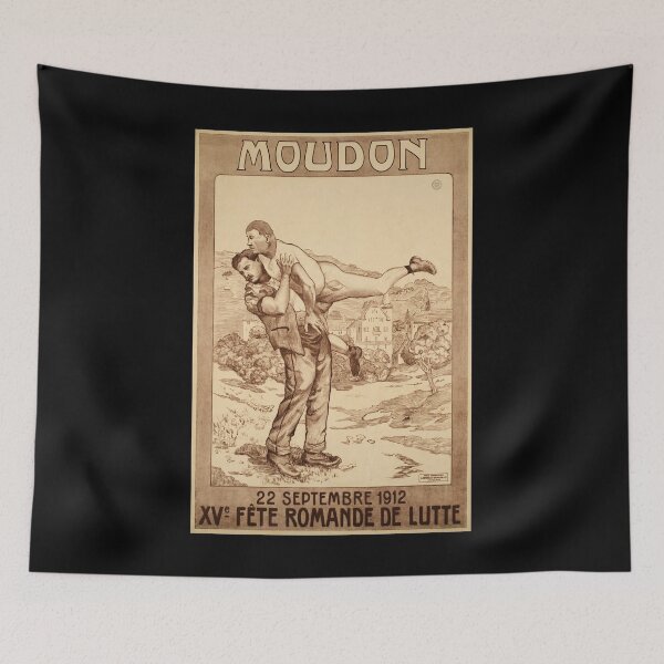 Item preview, retro moudon xve fete romande de lutte vintage reclame designed and sold by CorasPosters.