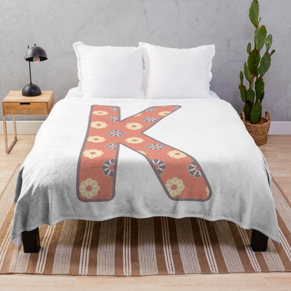 Item preview, MONOGRAM LETTER K PINK FLORAL TYPOGRAPHY DESIGN designed and sold by RhubarbMyrtle.