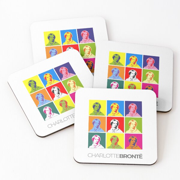 Item preview, Charlotte Brontë pop-art portrait poster designed and sold by CMYKStudio.