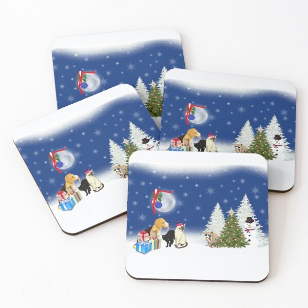 Item preview, Winter is Wonder Forest with cats and raccoon designed and sold by DAscroft.