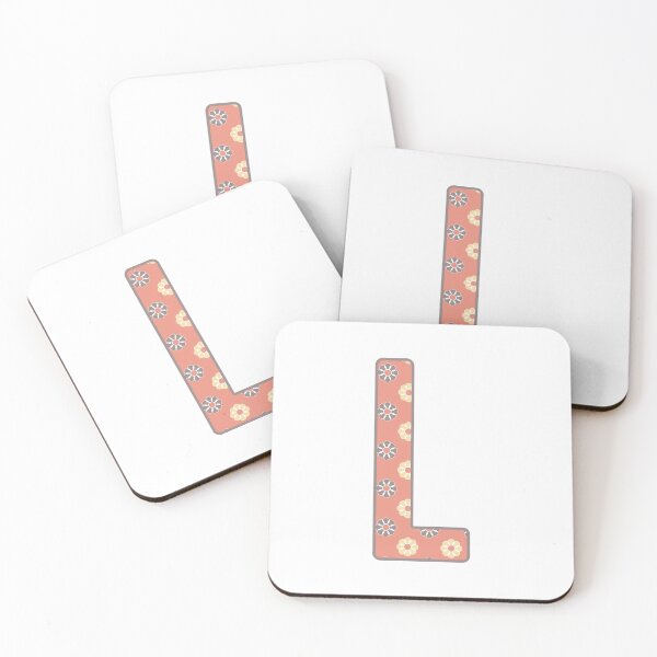 Item preview, MONOGRAM LETTER L PINK FLORAL TYPOGRAPHY DESIGN designed and sold by RhubarbMyrtle.