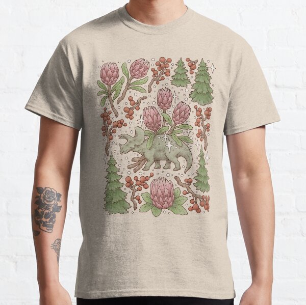 Holiday Triceratops | Festive Dinosaur | Christmas Colors Classic T-Shirt