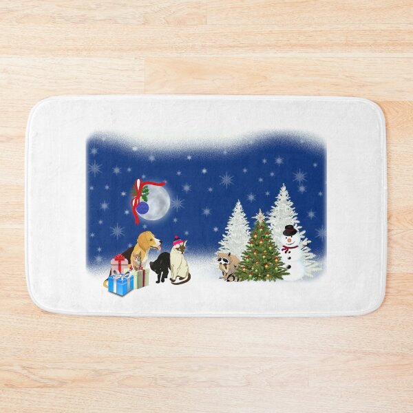 Item preview, Winter is Wonder Forest with cats and raccoon designed and sold by DAscroft.