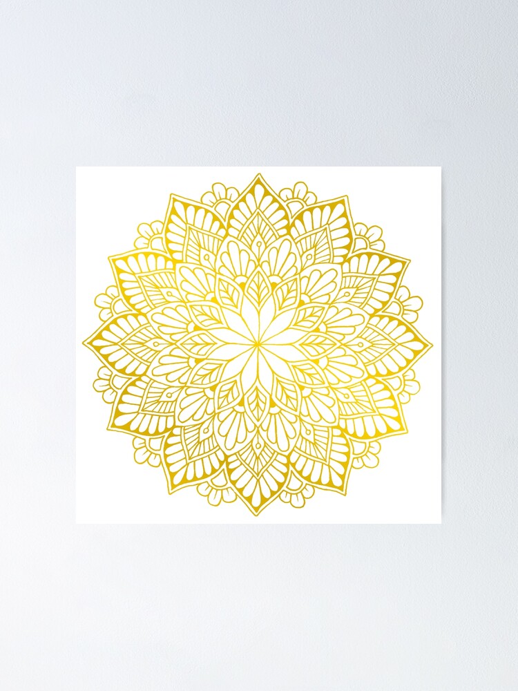 Golden mandala, on transparent background