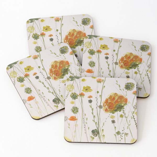 Item preview, Orange watercolor flowers designed and sold by INSIDELABLE.
