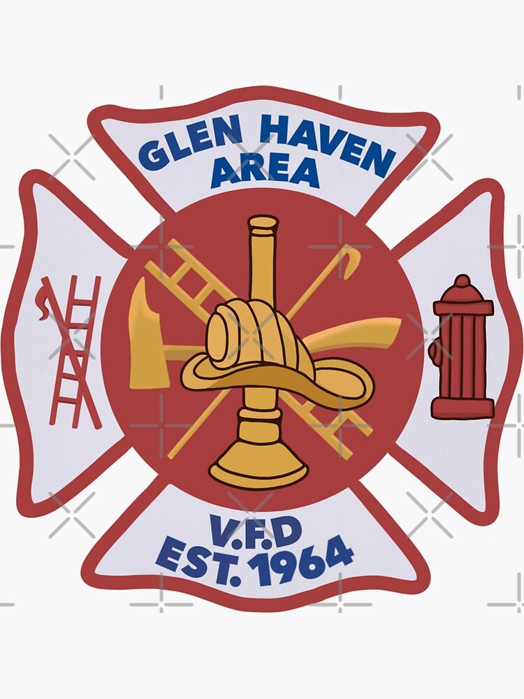 "Glen Haven Fire Dept" Sticker by desvu Redbubble