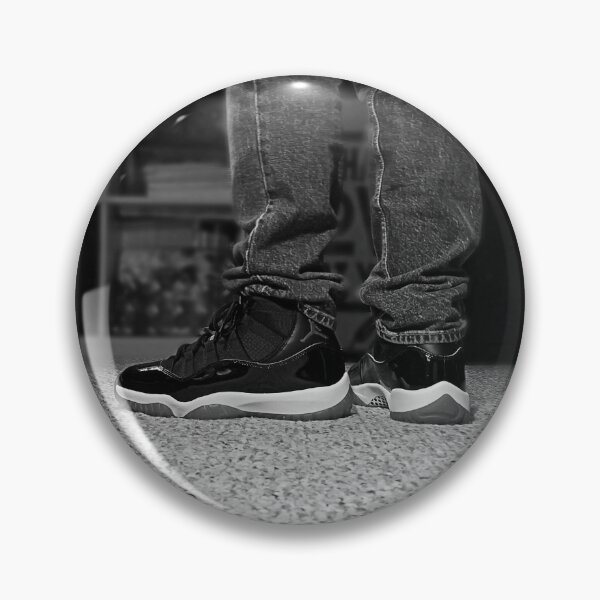 Item preview, AJ 11 Bred Sneaks Portrait on Feet Black and White designed and sold by RCPphotography.