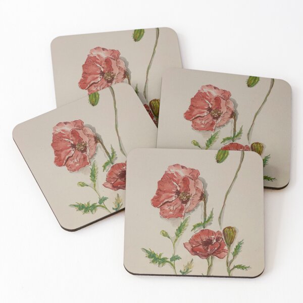 Item preview, Red Watercolor Poppies designed and sold by INSIDELABLE.