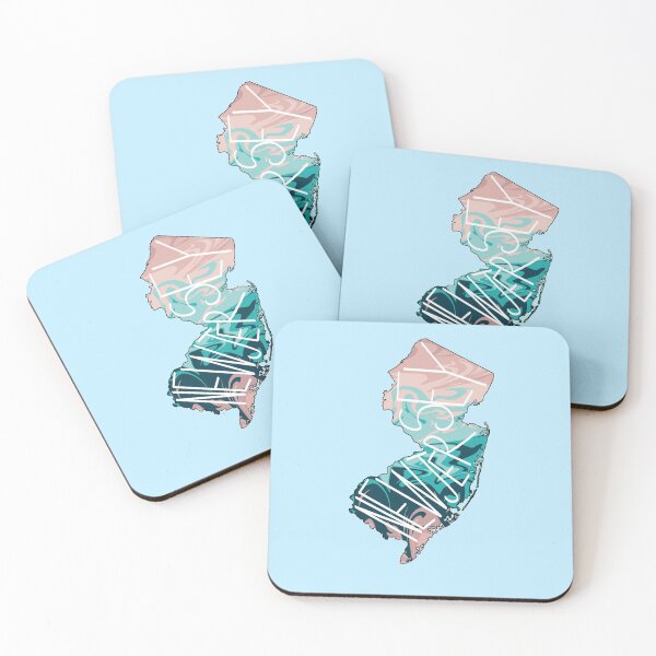 Item preview, Pink, Green and Blue New Jersey State designed and sold by EuropaPrints.