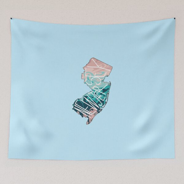 Item preview, Pink, Green and Blue New Jersey State designed and sold by EuropaPrints.
